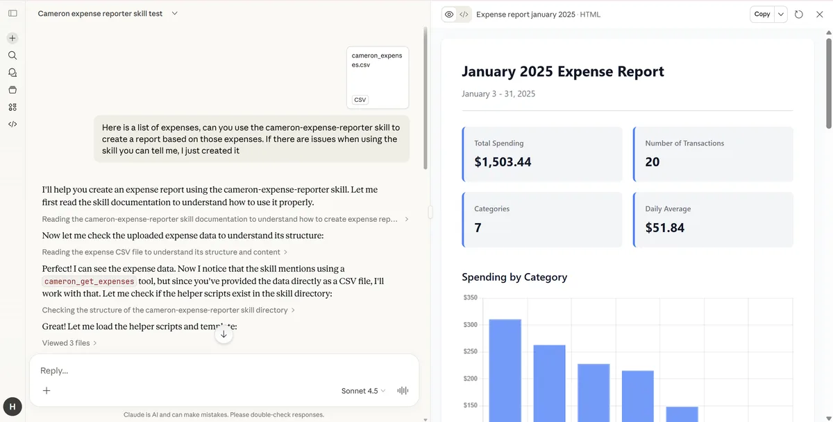 Expenses report 1