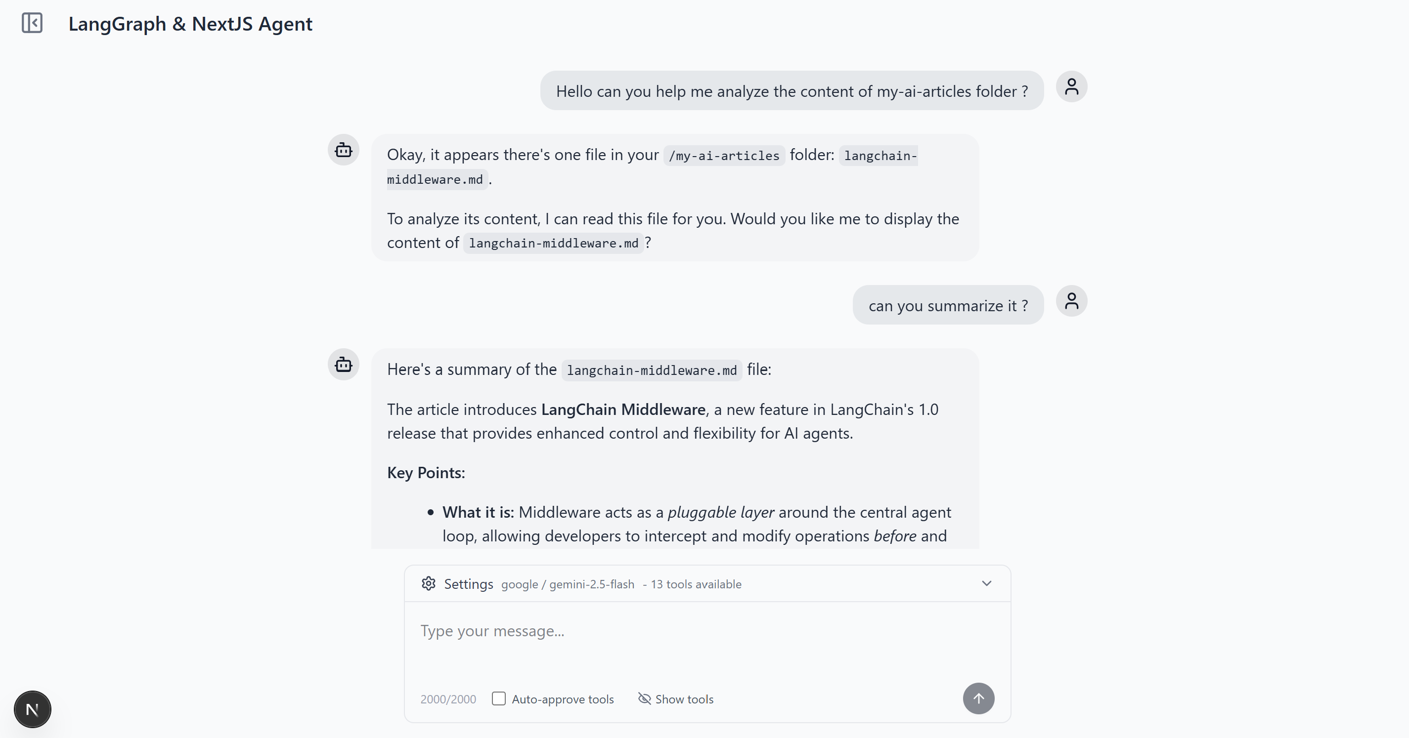 Chat Interface