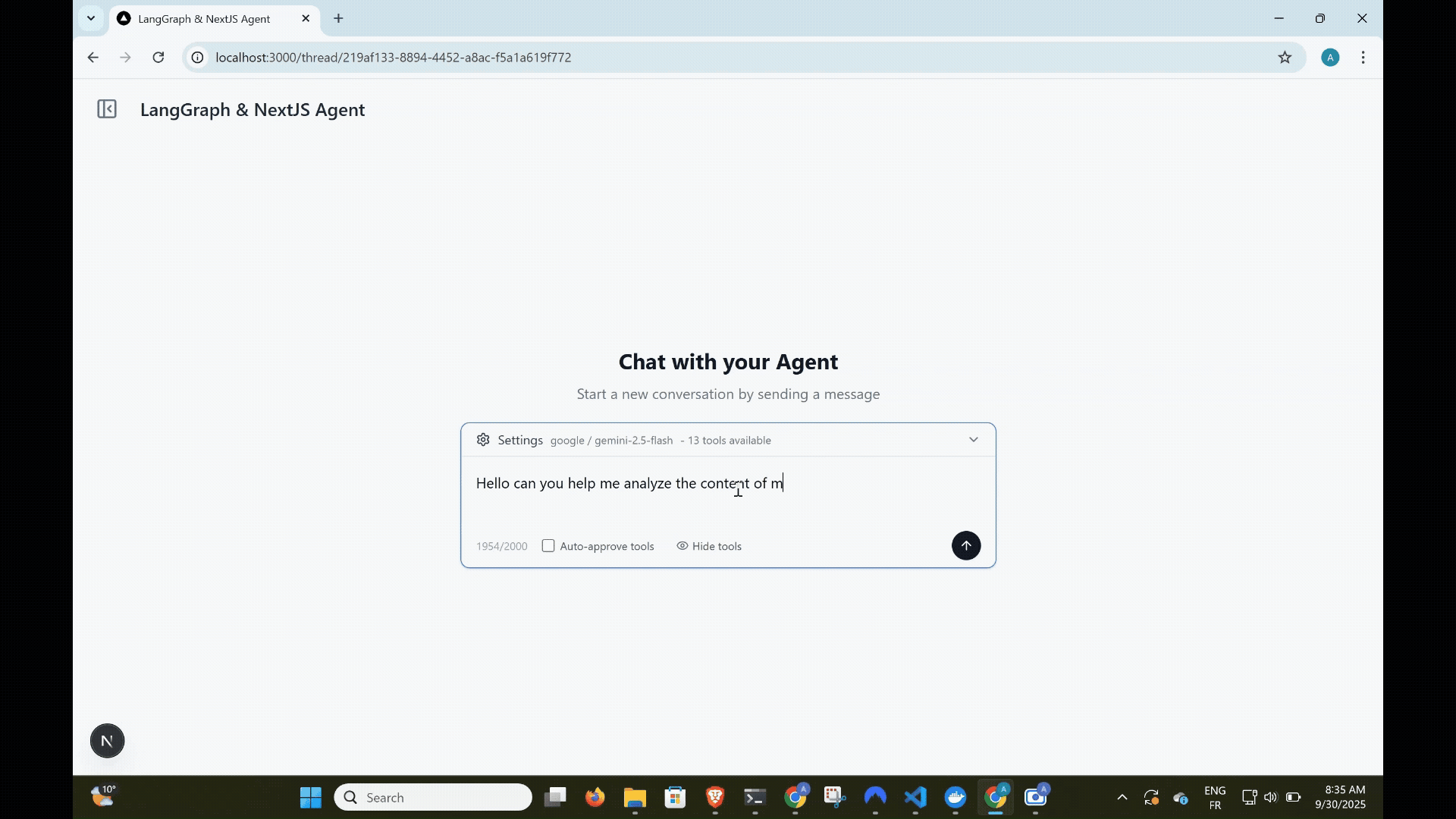 Complete agent workflow