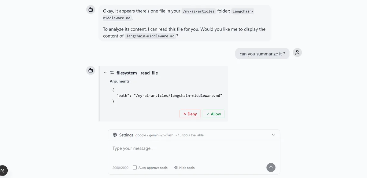 Tool Approval Dialog
