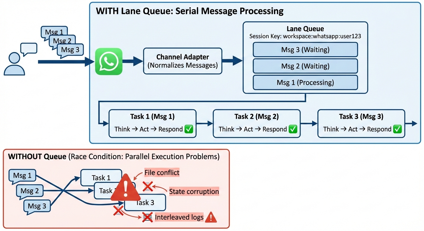 Lane Queue Message Flow